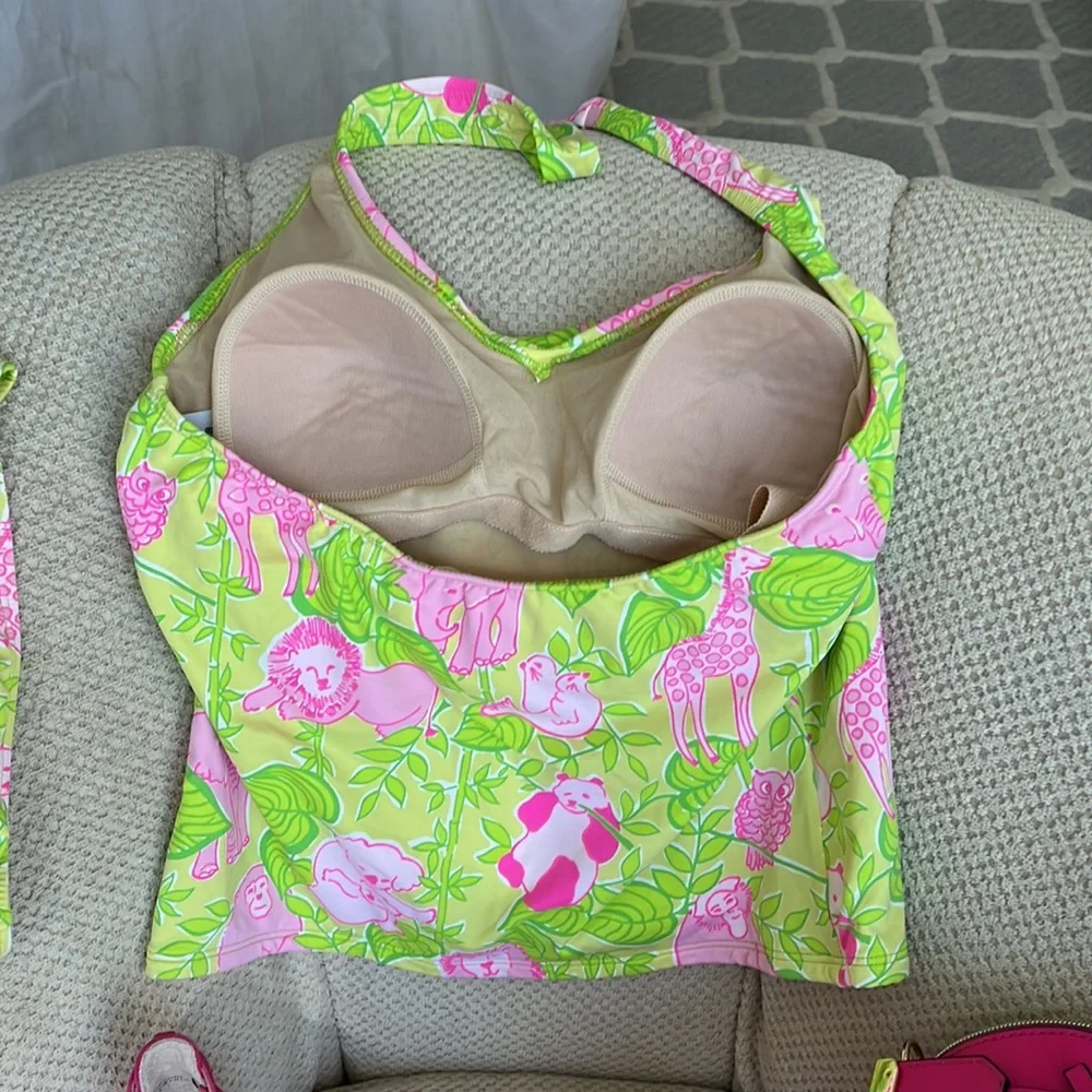 Lilly Pulitzer White Label San Diego Zoo Print Tankini Top and Bottom 2 Peice💕 - Picture 6 of 9